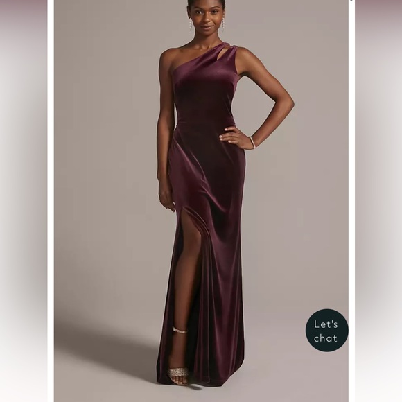 SB Studio Burgundy One Strap Dress Velvet - Picture 1 of 1